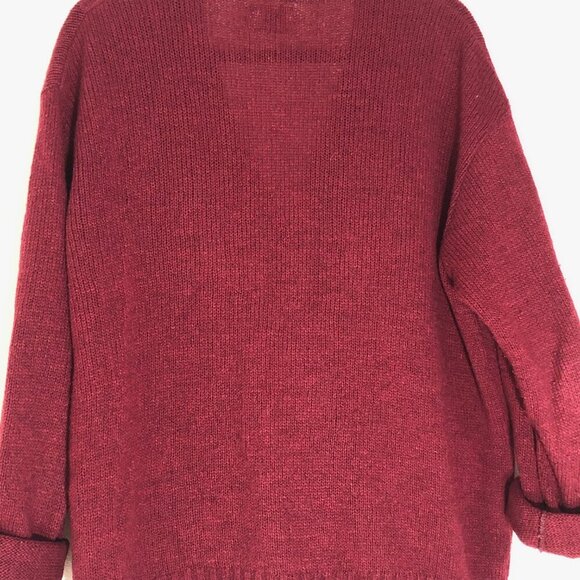 Islesboro Knit Wear Vintage Wool Knit Sweater Mens Size Medium Burgundy Red - Picture 5 of 8
